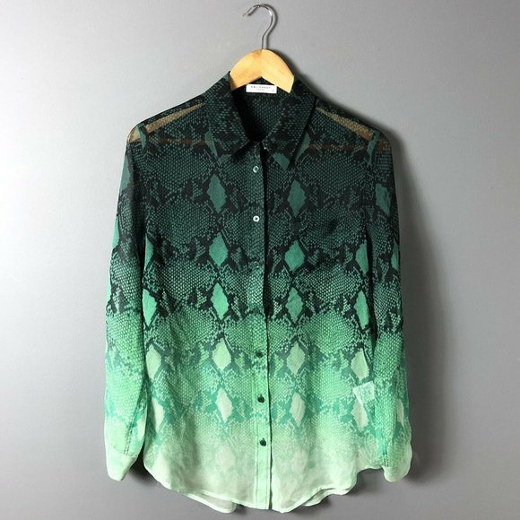 Equipment Tops - Equipment Reese Ombre Sheer Silk Snake Blouse